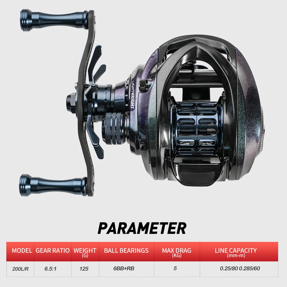 JOHNCOO Baitcasting Reel 6.5:1 Ultra Light 125g Ceramic Bearings - Image 5