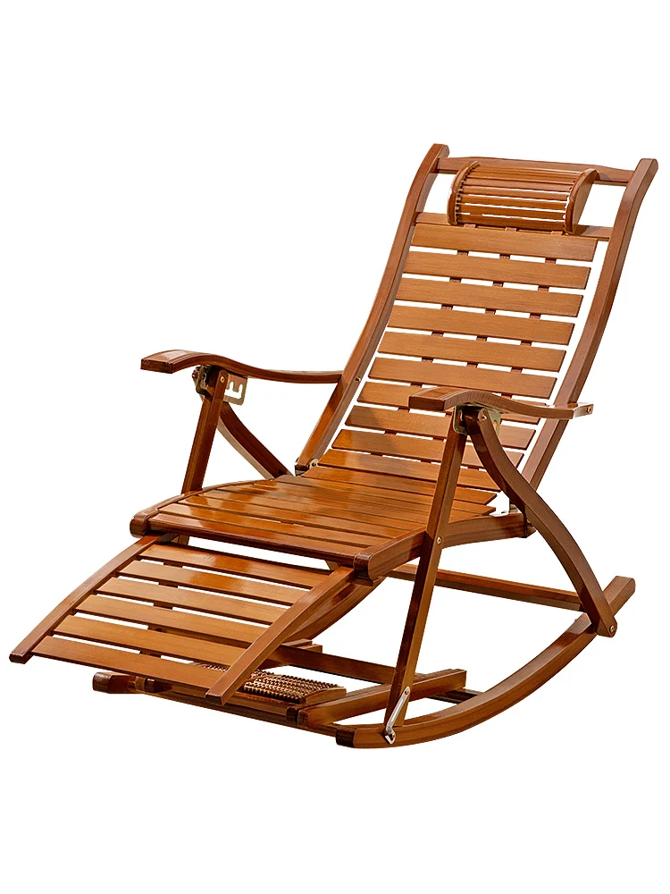 

Folding Rocking Chair Recliner Adult Balcony Home Leisure Lazy Leisure Chair Recliner Chair Sofa Bamboo Chair