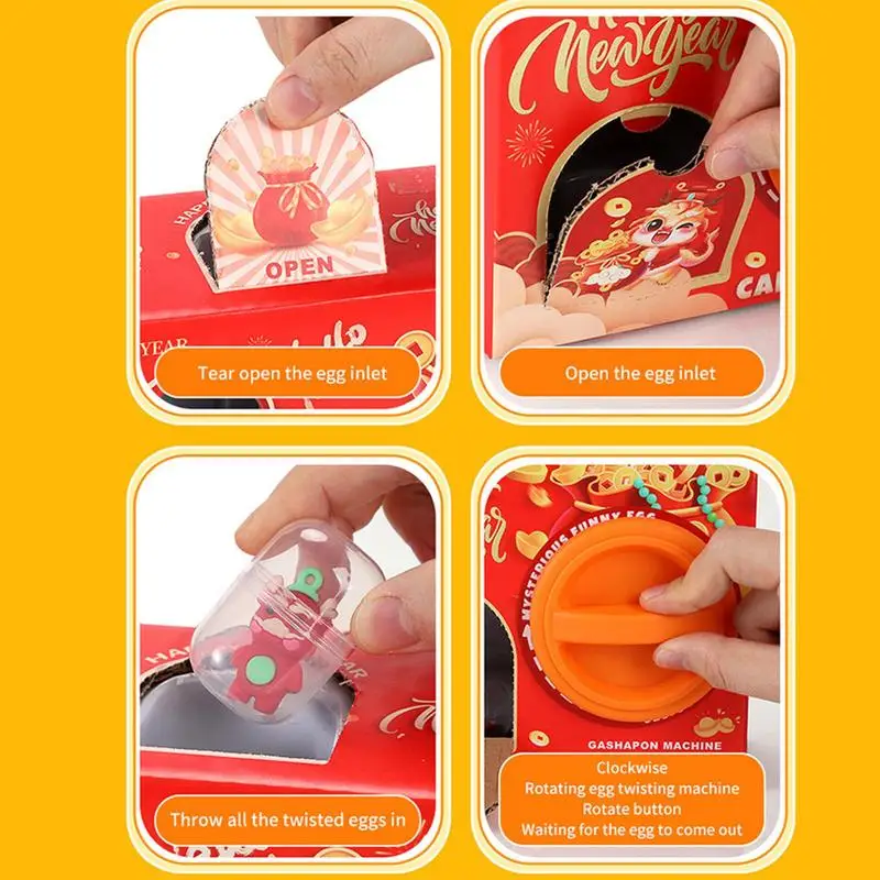 Egg Twisting Machine Random Surprise Revolving Kids Toys Gashapon Machines Egg Twisting Machine Cardboard Box Blind Box For Kids 3