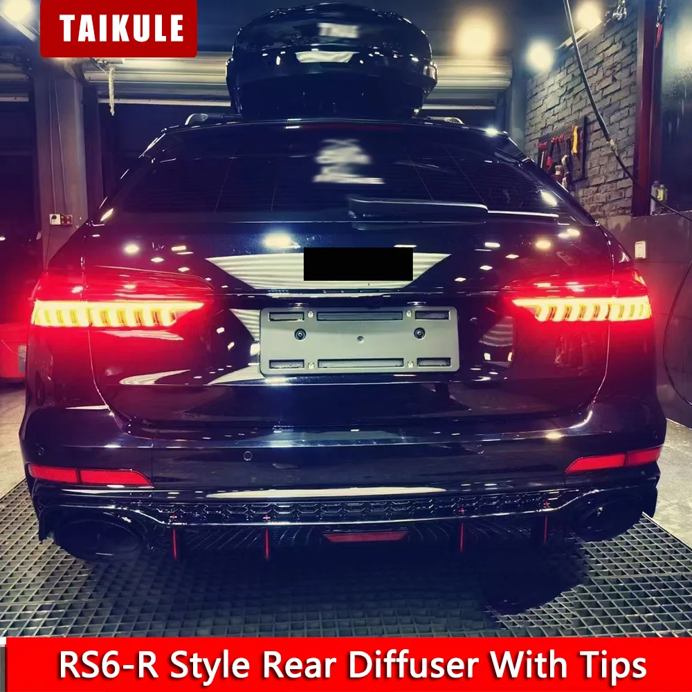 

Для 2019 до 2024 C8 A6 S-line/avant модификация RS6-R Стильный задний диффузор с наконечниками задний наконечник RS6