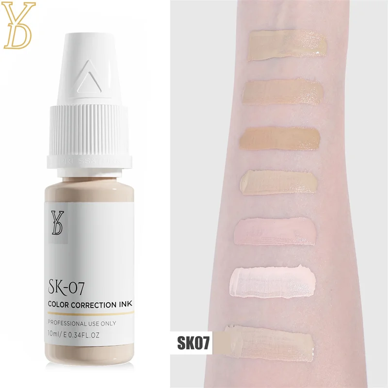 YD 10ML Skin Camouflage Pigments Permanent Makeup Ink Stretch Mark Scar Vitiligo Cover Tattoo Ink for Restore Natural Skin Tones