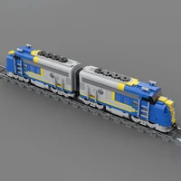 MOC Technology Building Blocks Santa Fe Super Chief Locomotive Train Railway Carriage Sets Puzzle Kid's Bricks Toys Xmas Gifts 5