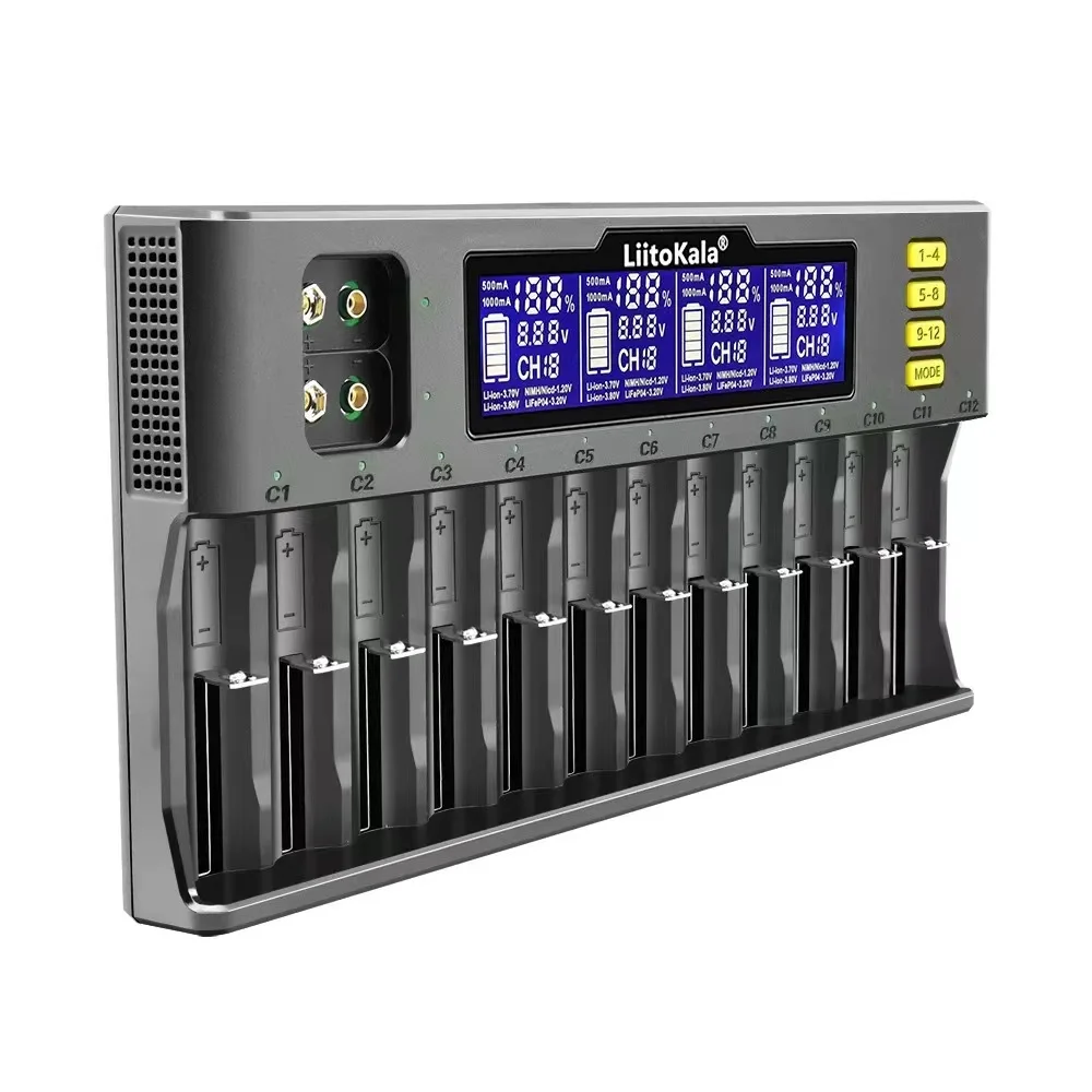 Battery Charger Battery Charger Adapter LiitoKala Lii-S12 12-Slot S8-Slot 18650 Battery charger For 20700 26650 21700 14500 10440 16340 1.2V 3.7V 4.2V Lion battery
