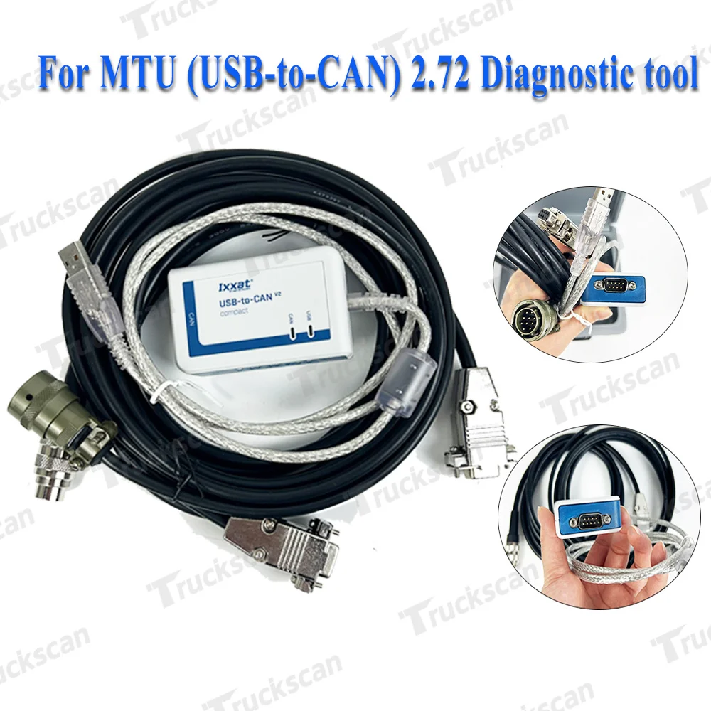 

FOR MTU USB-to-CAN V2 COMPACT IXXAT FOR MTU DiaSys+MTU MDEC ECU4 test Cable+MUT ADEC ECU7 Diagnostic Cable