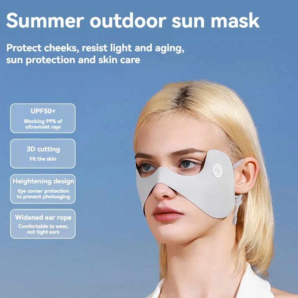 Fashion Punk Sun Protection Mask Unisex Cycling Anti-UV Traceless Ice Silk Face Mask Breathable Running Hip Hop Bandana LOOGDEEL