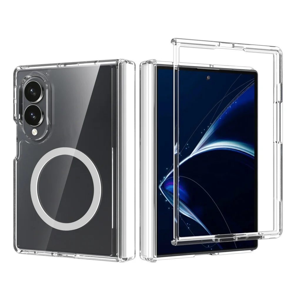 Transparent Magnetic Shockproof Case with Camera Protection & Magsafe Compatibility
