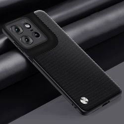 Carbon Fiber PU Leather Skin Cover, Matting Hard Plastic Case - Moto S50 5G (Black(Carbon Fiber))