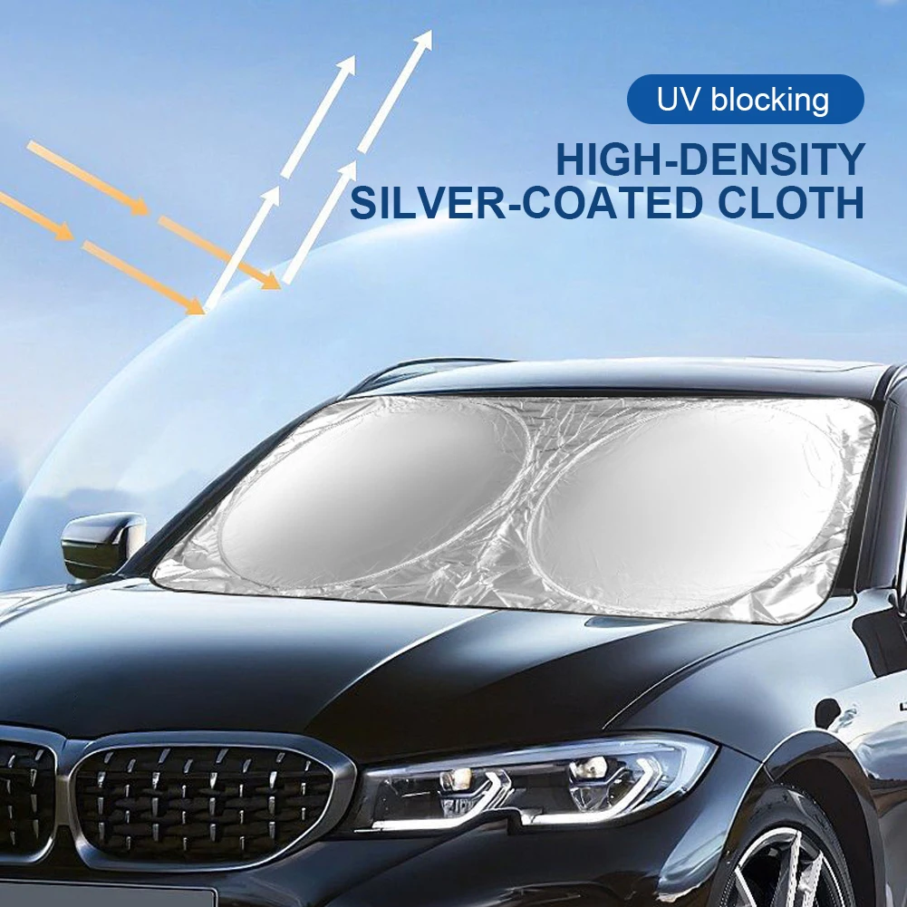 Car Sunshade UV Protection Car Interior Sunshade Heat Insulation Silver