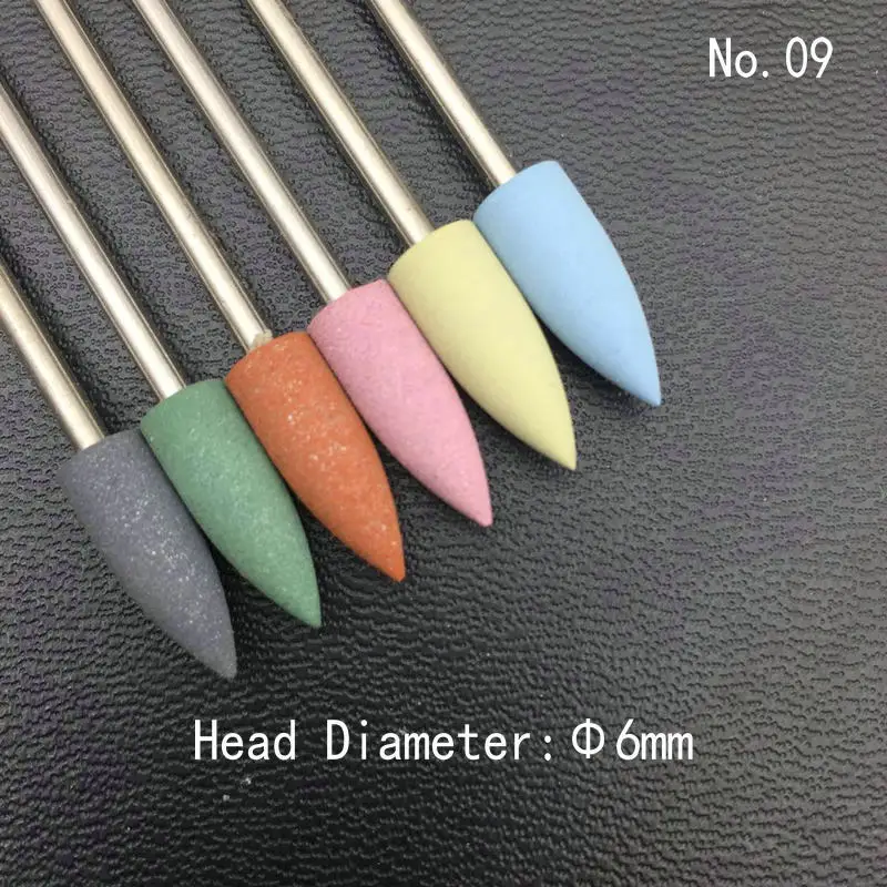 6pcs/set Rubber Silicon Nail Drill Milling Cutter for Manicure Bit Flexible Polisher Machine Electric Nail File Art Tools 6