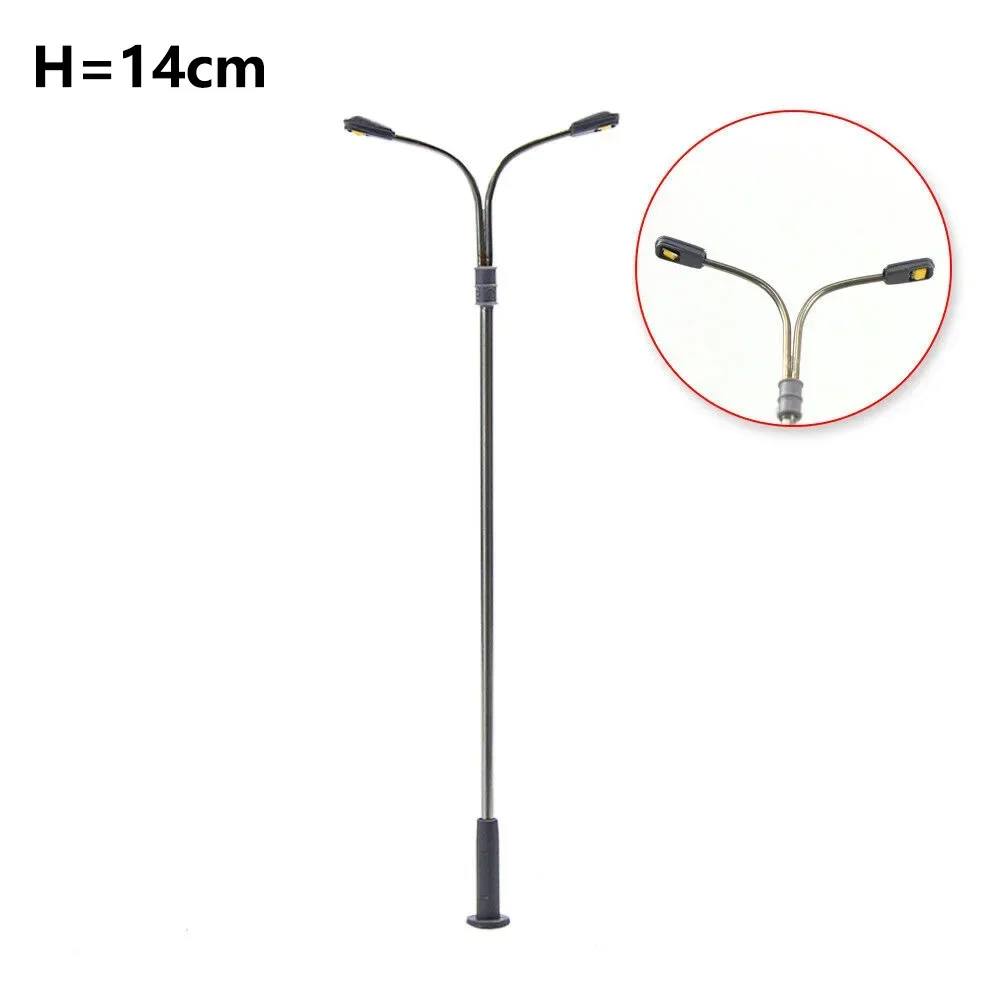 10Pcs Model Railway Warm White HO Scale Lamps Post 1:87 Street Light Single Head Lamps Model Street Lights Garden Decoration 5