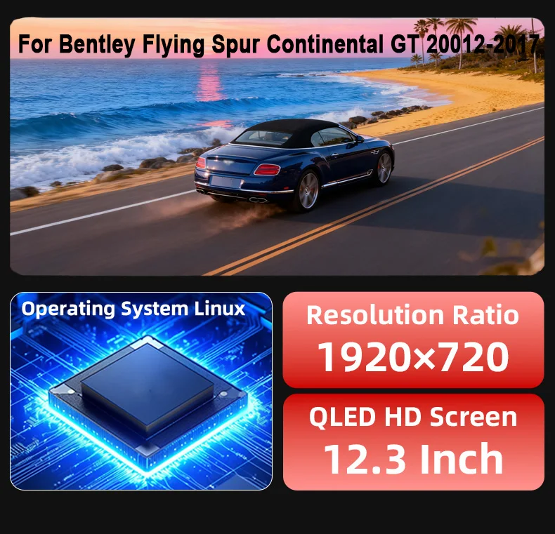 Digital Instrument Cluster For Bentley Flying Spur Continental GT 2012-2017 CarP