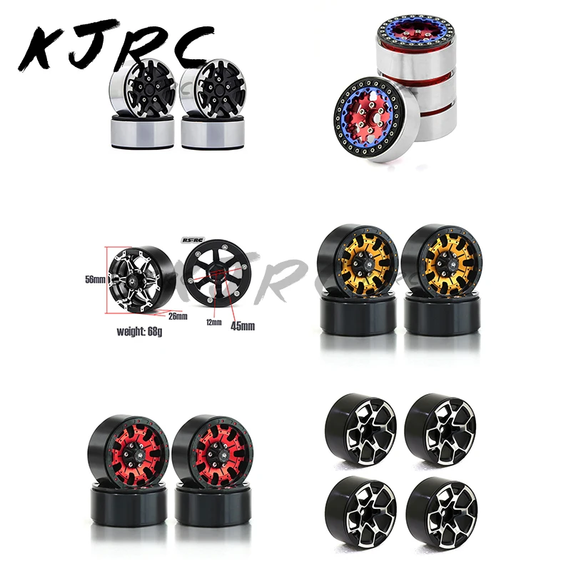

4Pcs CNC Aluminum Alloy 1.9 Beadlock Wheel Rim for 1/10 RC Crawler Car Axial SCX10 90046 AXI03007 TRX4 VS4-10 Redcat Gen8