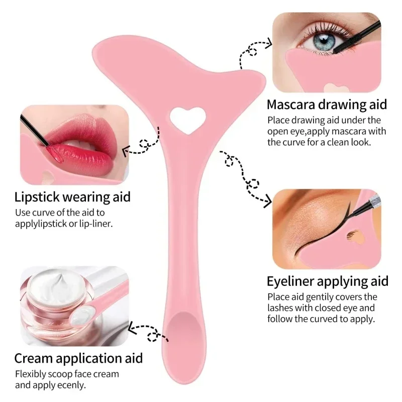 Description Picture 3 of itemMulti-functional Eyeliner Stencil Wing Tips Silicone Eyeliner Aid Marscara Drawing Lipstick Wearing Aid Reusable Makeup Tools