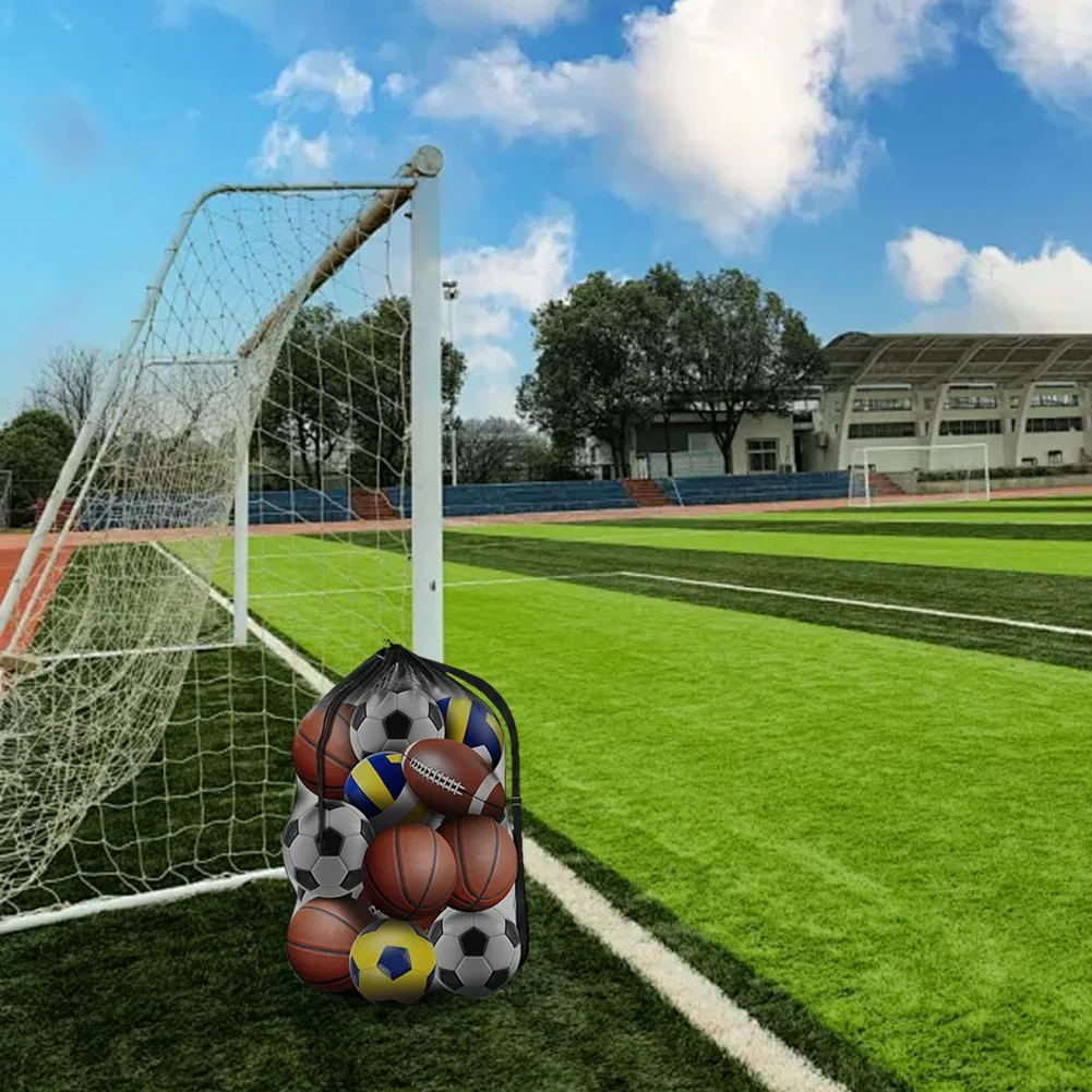 특대형 헤비듀티 드로스트링 메쉬 축구공 가방 (농구, 축구, 배구용 어깨끈 포함)