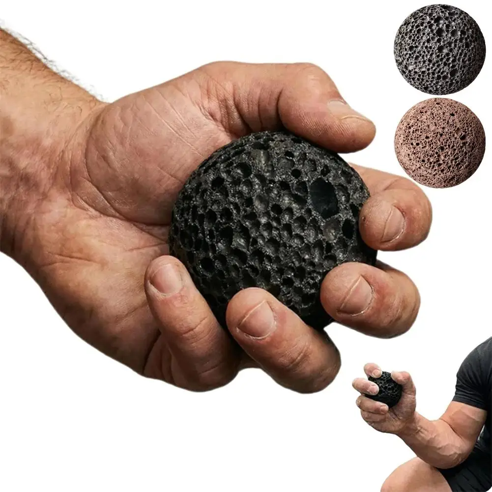Natural Lava Stone Hand Grip Ball | 5cm Porous Texture | Grip Strength Training & Callus Building For Climbers Weightlifters