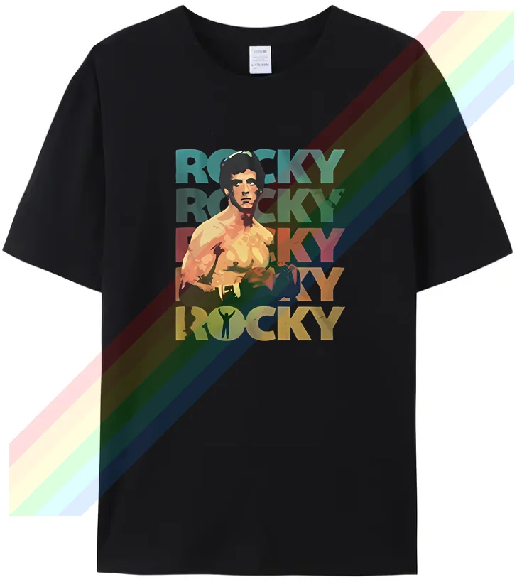 

[TEW] Summer hot sale men's cotton rocky Leosoxs T-shirt street sports casual black women's short sleeve
