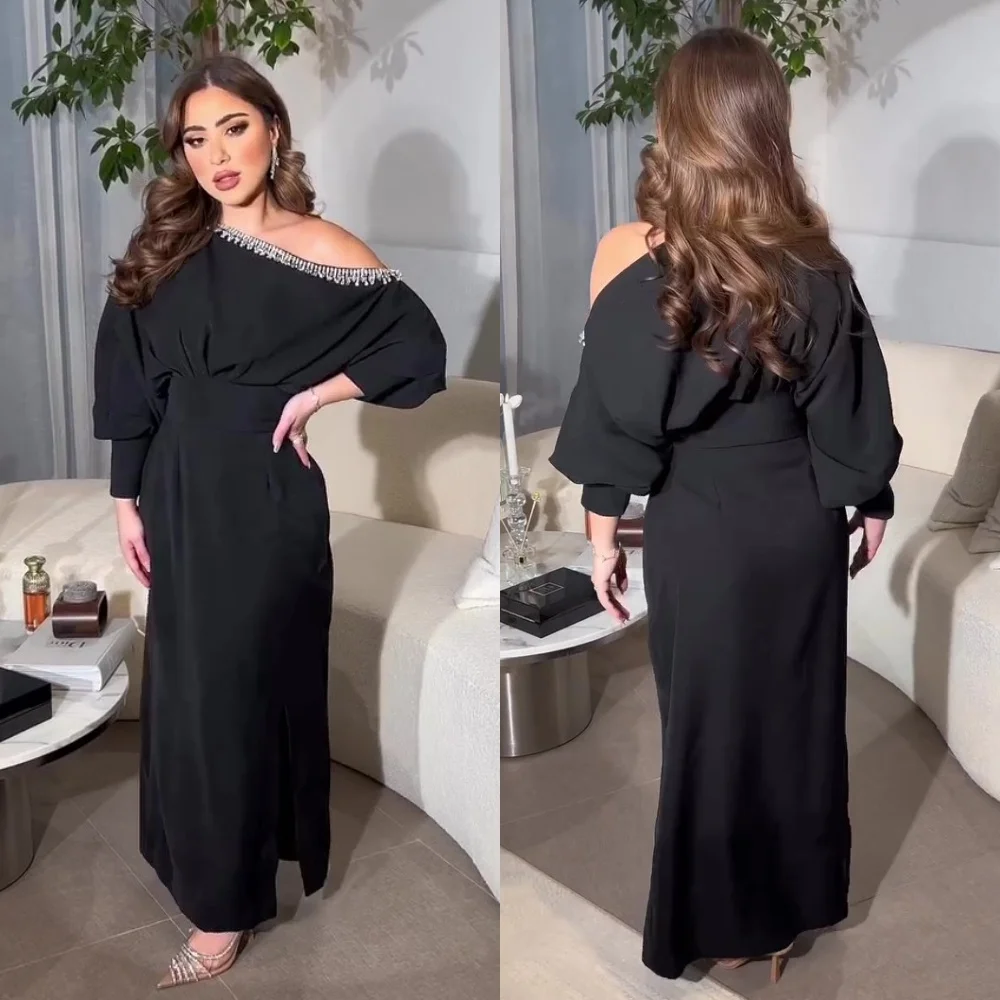 

Zhitomyr Elegant Off-the-shoulder A-line Anke Length Prom Dresses Rhinestone Chiffon Customized Dresses
