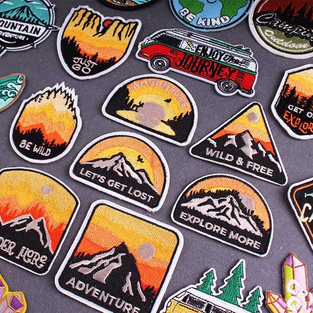 Adventure Camping Patch Outdoor Travel Embroidered Patches On Clothes DIY  Iron On Patches For Clothing Sticker Badge On Backpack - AliExpress