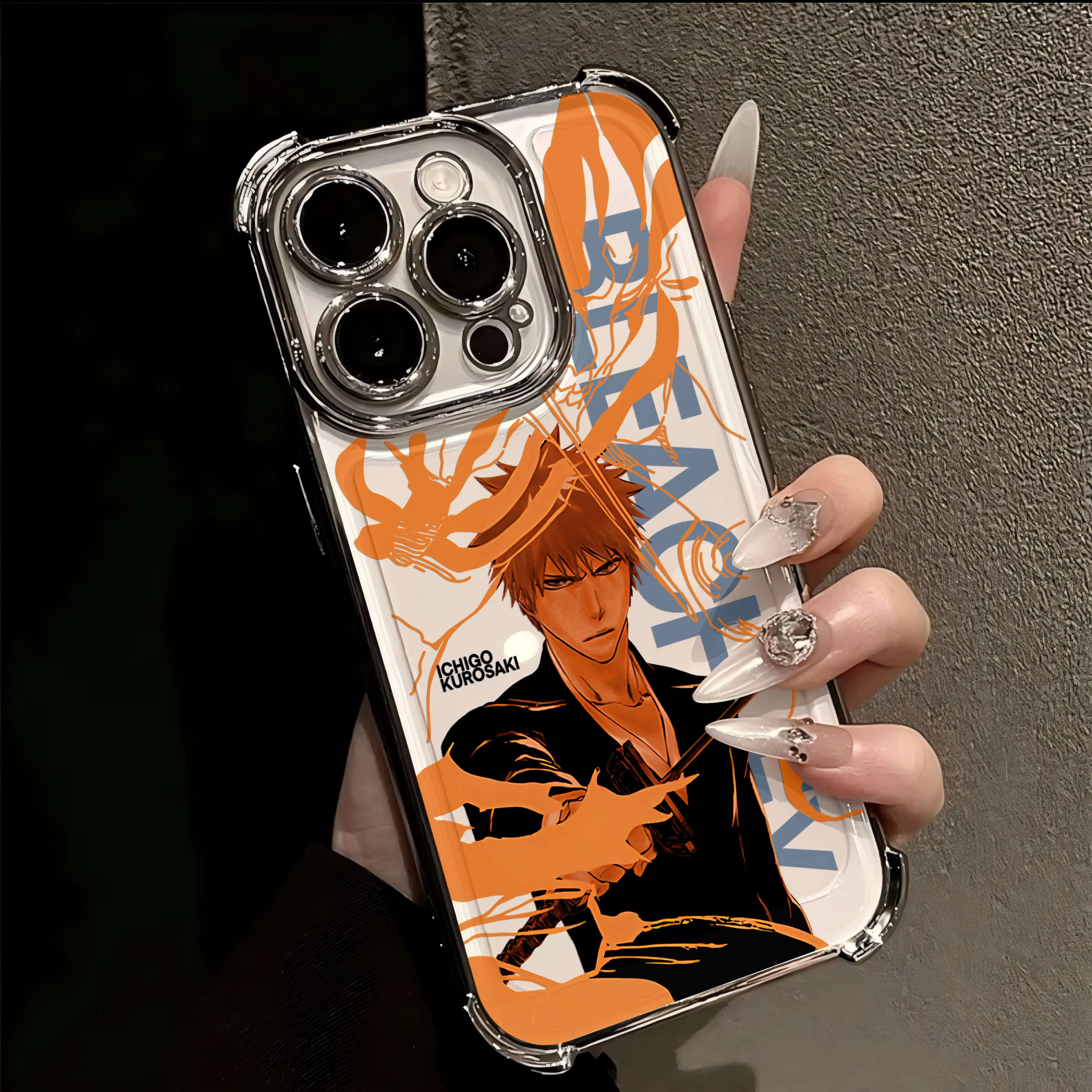 Sleek Anti-Fall Anime-Inspired Plating Phone Case