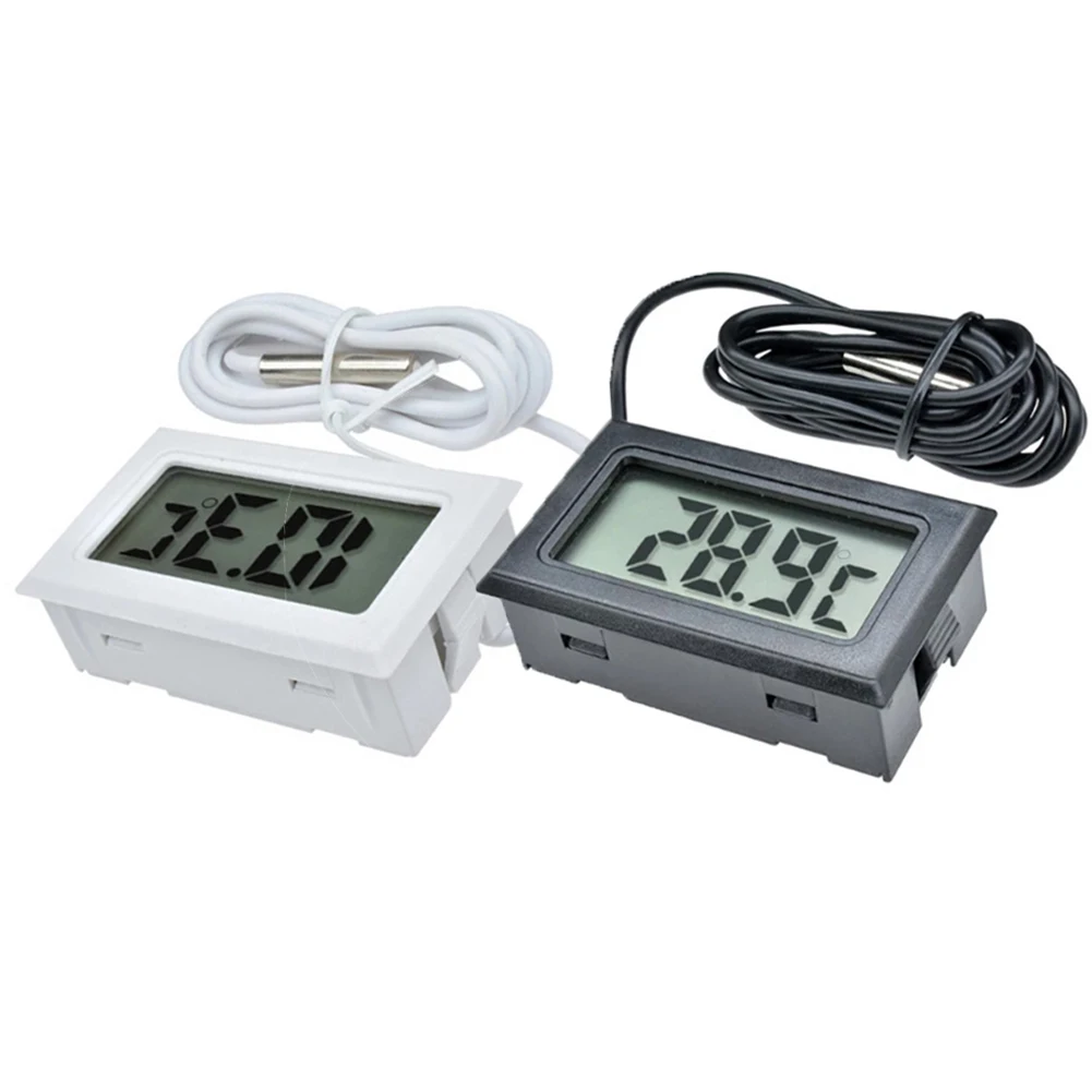 цена LCD Digital Thermometer Hygrometer Probe Freezer Pet Temperature Control 50~110 LCD Panels Inline Connections Moisture-resistant