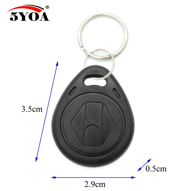 5YOA 100pcs 125KHz T5577 Keyfobs Rewritable Duplicate Tag 5200 Proximity Copy Access Card ID Token Ring RFID Cloner Keychain 4