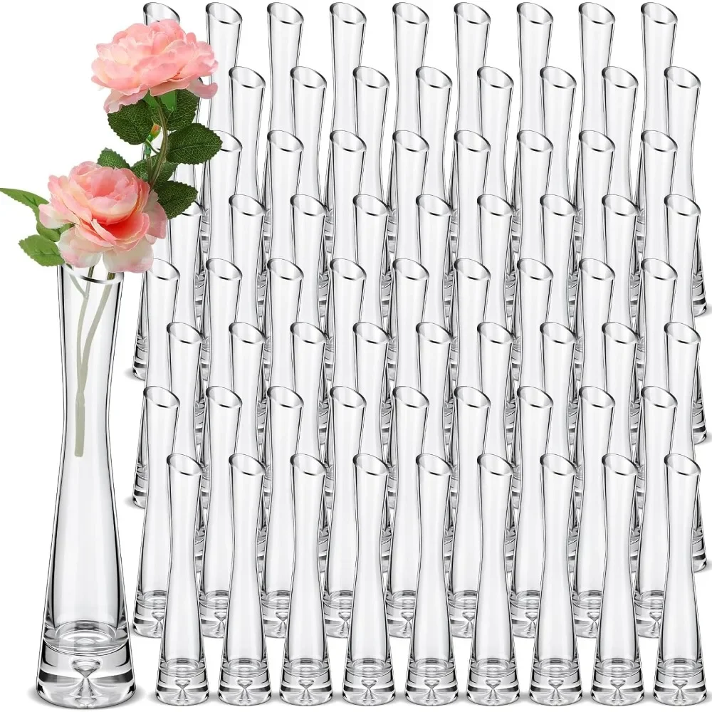 

Vase 72 Pcs Clear Tall Glass Bud Vases Bulk Single Stem Flower Glass Vase Skinny Decorative Cylinder Vases for Centerpieces Home