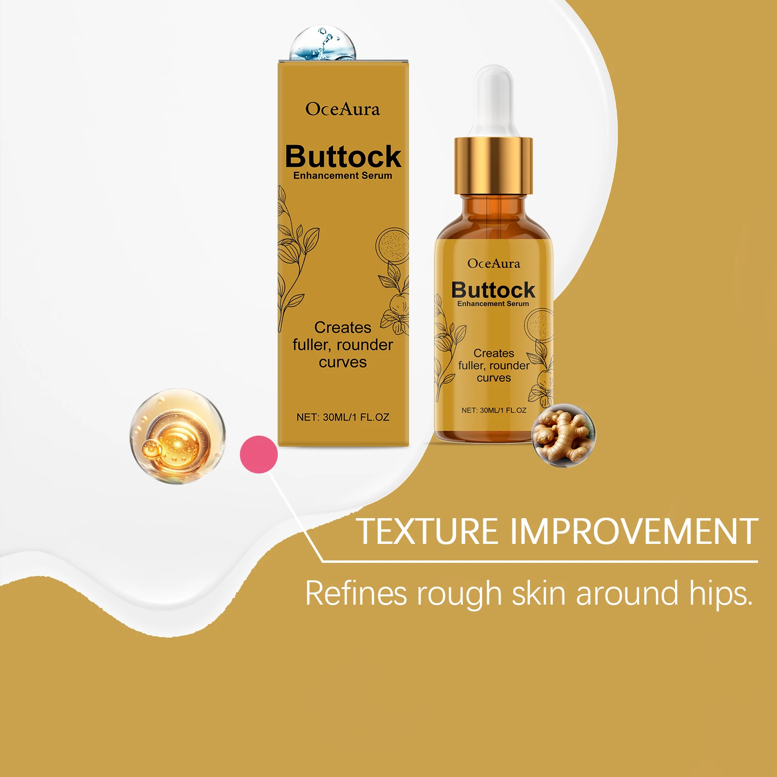 Herbal Buttock Serum - For Women’s Buttock Massage, Shaping Contours, Moisturizing Skin and Enhancing Curves