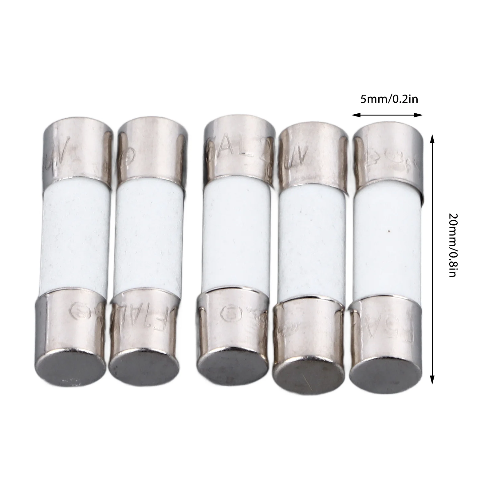 100PCS Set Tube 5x20mm Multifunctional Ceramic Tube Assortment Kit 250V 0.5A to 30A