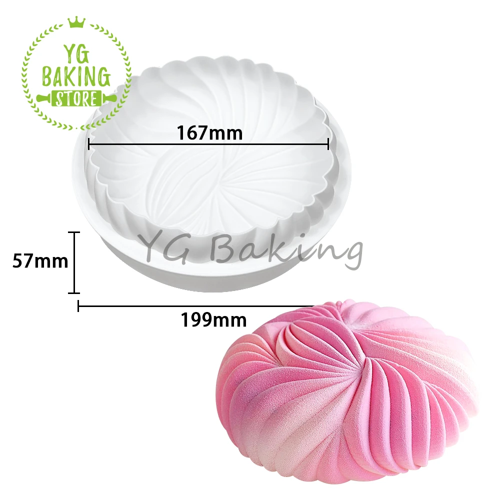 Dorica 3D Dune Design Round Mousse Mould DIY Chocolate Silicone Mold French Dessert Cake Decorating Tools Kitchen Bakeware baking supplies