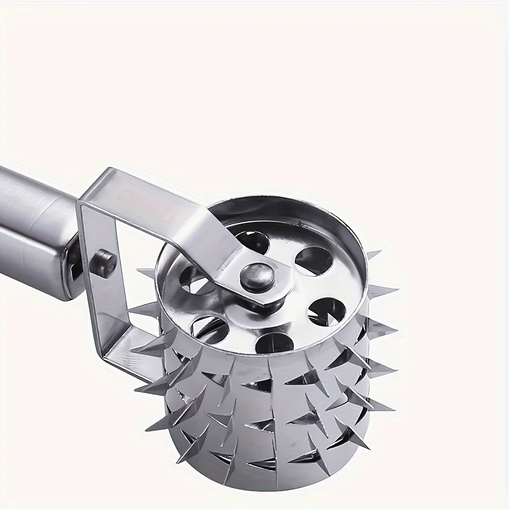 1pc Stainless Steel Meat Tenderizer Roller Hammer With Handle Pizza Roller Suitable For Any Meat Kitchen Tools Easy To Clean