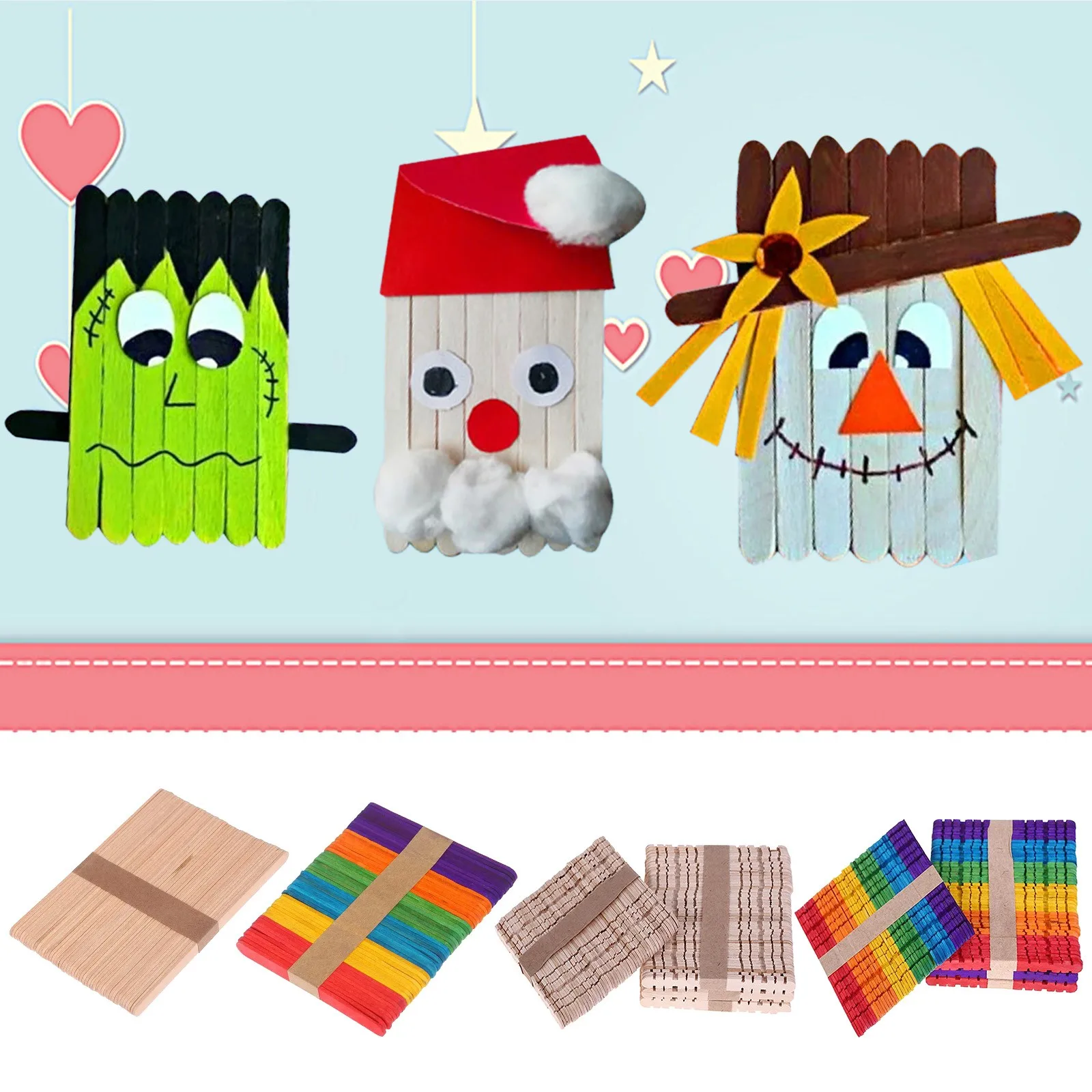Wooden Multi-Purpose Popsicle Sticks Craft Ice Cream Wax Waxing Tongue Depressor Wood Sticks Kitchen Accessories ice cream sticks,disposal lollipop sticks