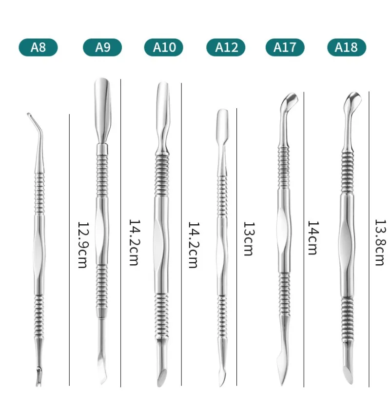 Stainless Steel Double-Ended Cuticle Pusher - Nail Care Tool