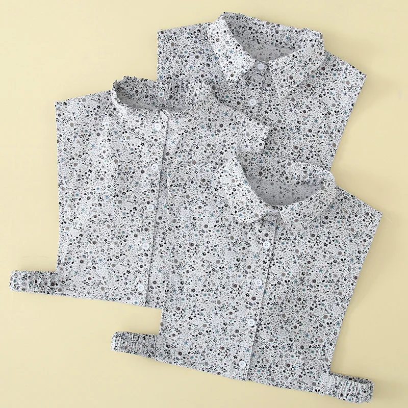 

Women's Cotton Floral Fake Collar Half Shirt Detachable Collar Sweater Stand False Collars Lapel Top Women Apparel Accessories