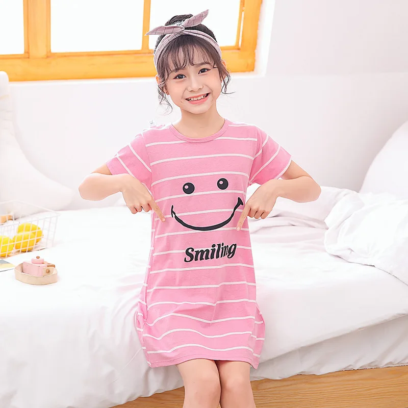 pajama sets cute	 Summer Pajamas Cotton Girls Nightgowns Cartoon Nightdress Baby Sleepwear Sleepshirt Short-sleeve Nightwear Children Cute Clothes best Sleepwear & Robes Sleepwear & Robes