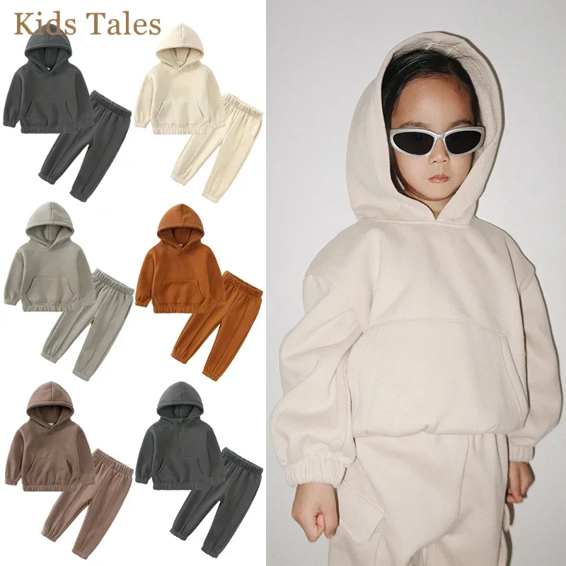 Ensemble de survêtement en velours pour enfants, vêtements