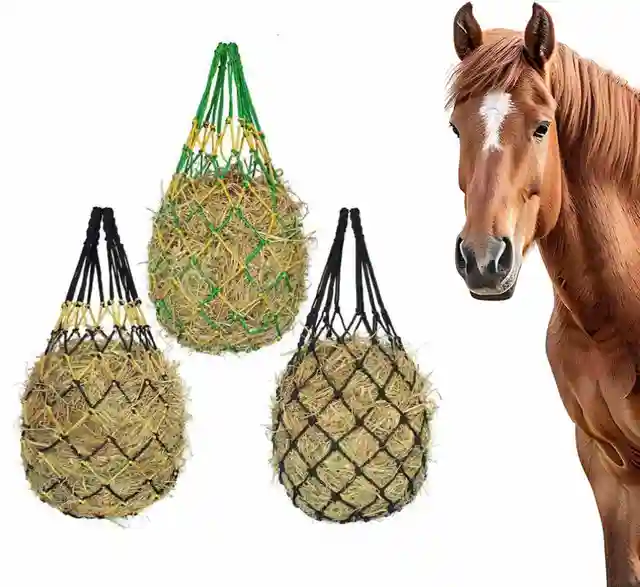 2 PCS Slow Feed Hay Net for Horse 2" Holes Hay Nets Strong Load-Bearing Hay Bag Hanging for Horse Stable Trailer 2 PCS Slow Feed Hay Net for Horse 2" Holes Hay Nets Strong Load-Bearing Hay Bag Hanging for Horse Stable Trailer