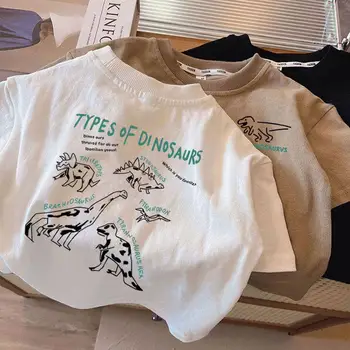 T-shirt da ragazzo con motivo a cartoni animati T-shirt a maniche corte Top estivo sottile allentato Boutique T-shirt casual alla moda T-shirt per bambini 1