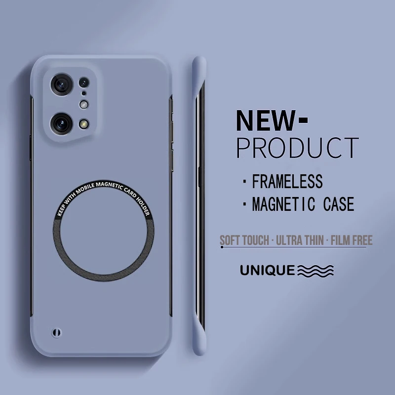 Ultra Thin Frameless Matte Magnetic Phone Case with Wireless Charging Compatibility