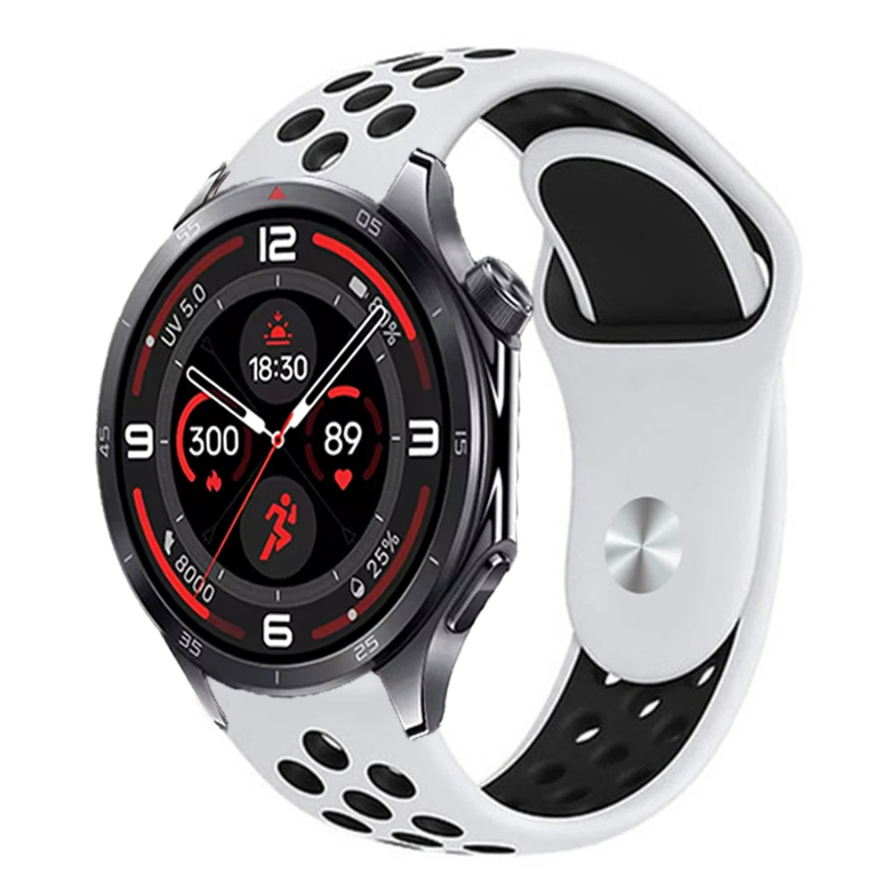 Two-Color Breathable Silicone Strap, 18mm/20mm/22mm