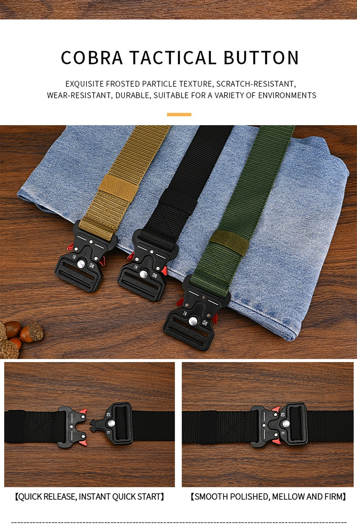 1 Stück/2 Stück vielseitige taktische Gürtel für Herren – langlebiges, verstellbares Design – für Outdoor-Sportbegeisterte, Paar mit Jeans, für Männer und Frauen – Detail 2