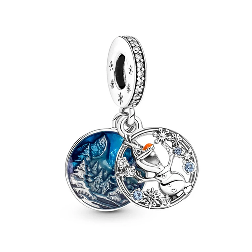 New Disney Christmas Stitch Winnie Elk Olaf Charms Beads For Original Pandora 925 sterling silver Bracelet Necklace DIY Jewelry