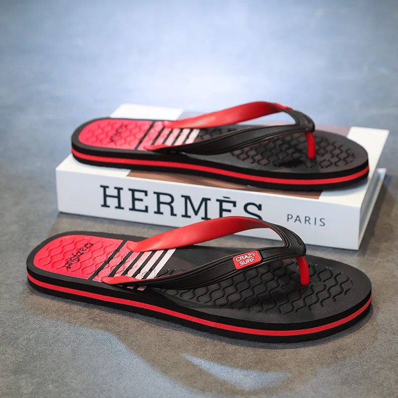 Summer Mens Slippers Breathable Slip on Flip Flops Outdoor Non-slip Beach Shoes Casual Sandals Clogs Indoor Home Bathroom Slides