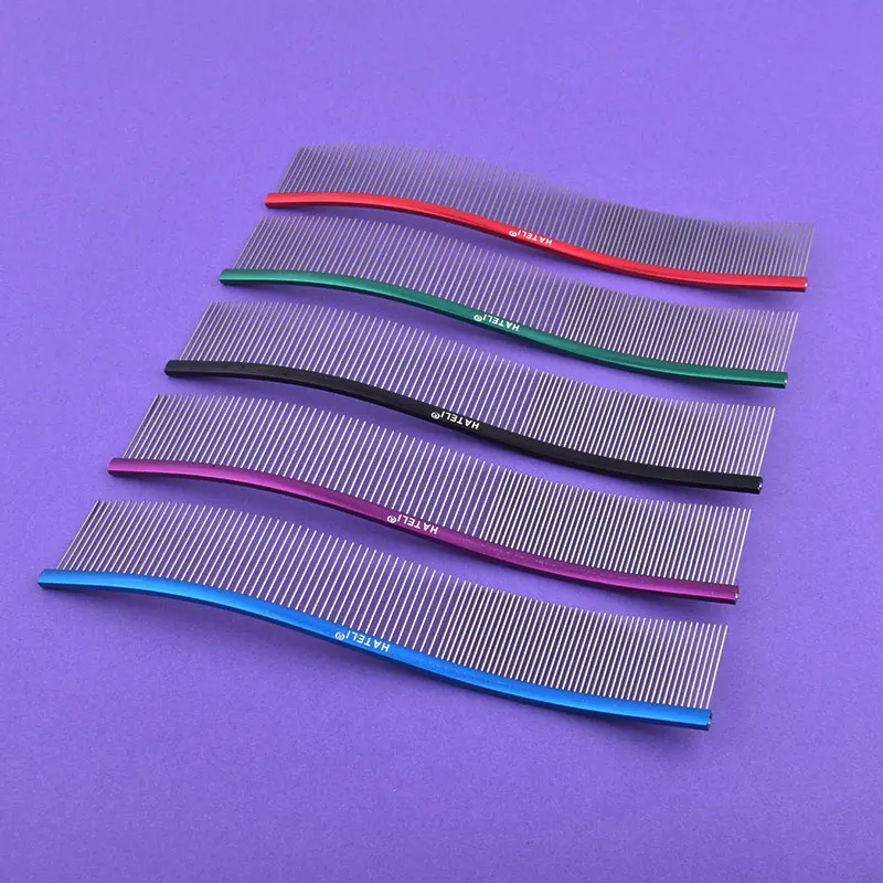 Professional Stainless Steel Pet Grooming Comb - Dual Teeth Design for Effective Hair Removal