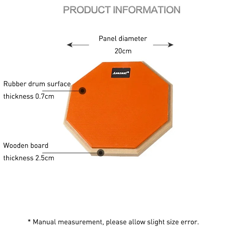 Double sided Silent Drum Practice Mat Double sided Snare Practice Mat 8 inches