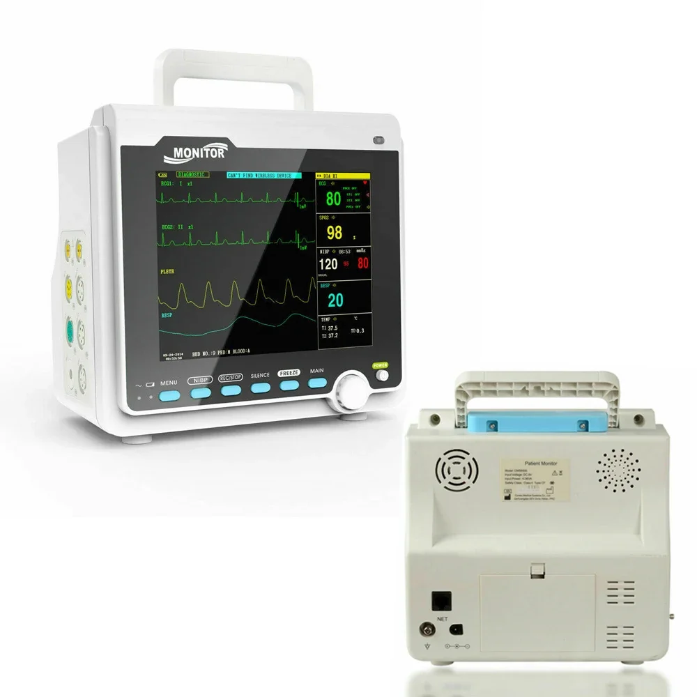 CONTEC Portable Patient Monitor Veterinary 8" Vital Sign Monitor ECG NIBP RESP SPO2 PR TEMP