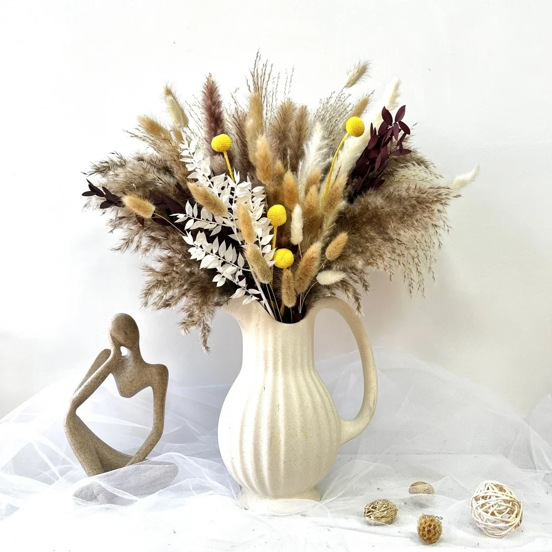 

Натуральные сушеные цветы из пампасной травы в скандинавском стиле бохо, домашние украшения, искусственные цветы, аксессуары для свадьбы