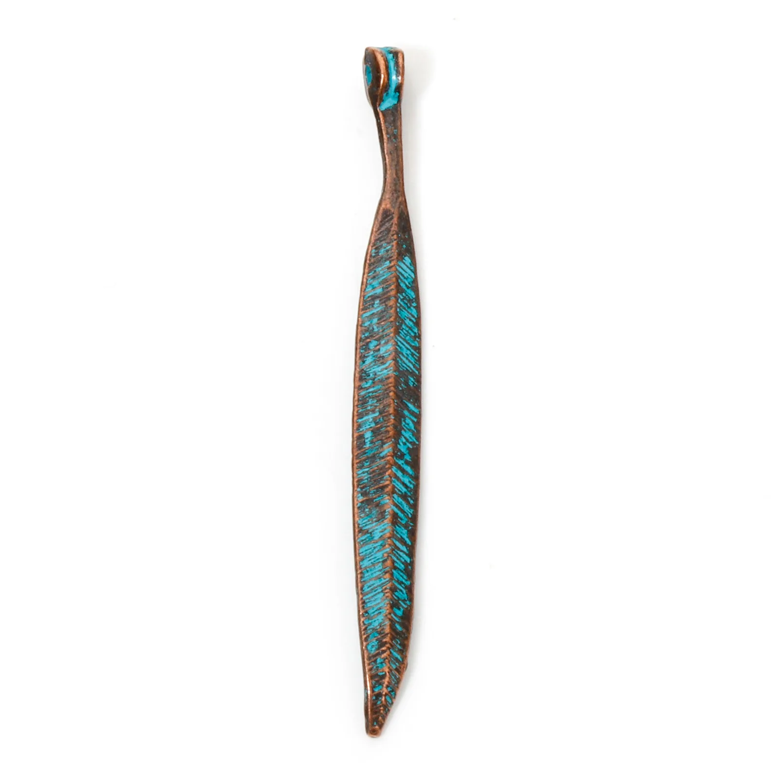 50/100 Stück Patina Charms antike kupfer blaue Blatt feder böhmische Zink basis Legierung Anhänger DIY Herstellung Halskette Schmuck finden – Detail 9
