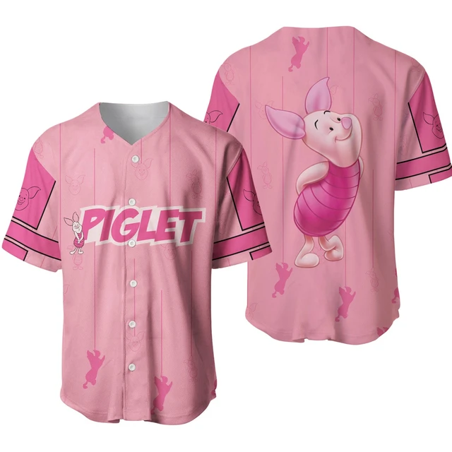 Cute Piglet Winnie the Pooh Pink Baseball Jersey Disney Baseball Shirt 3d  Disney T-shirt Men Women Jersey - AliExpress