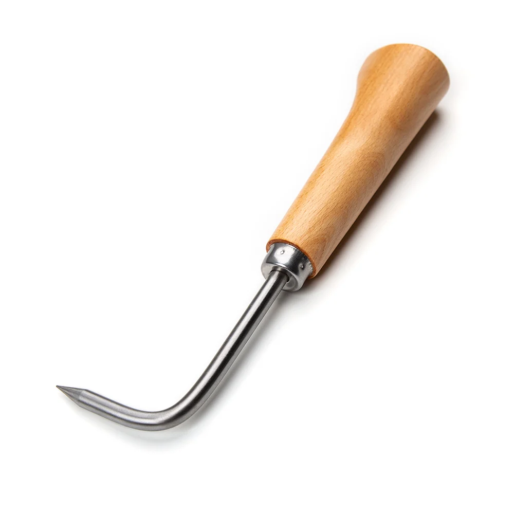 Bonsai tools hook 23 cm (9") wooden handle stainless steel hook garden tools