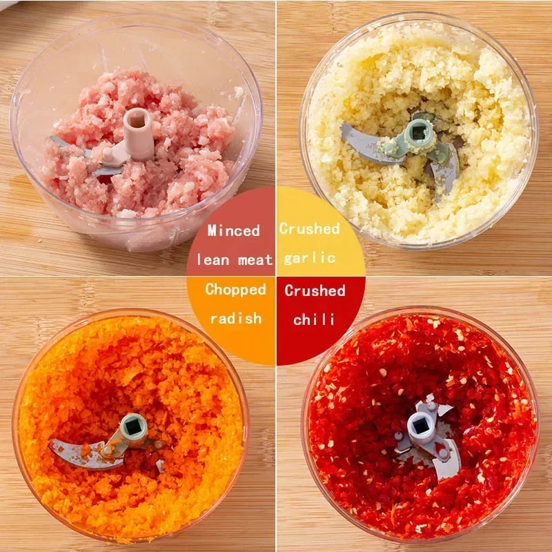 500/900ML Garlic Chopper Manual Rotate Vegetable Cutter Chopper Slicer Fruit Garlic Crusher Kitchen Gadget Blenders Meat Grinder garlic chopper food blender meat grinder